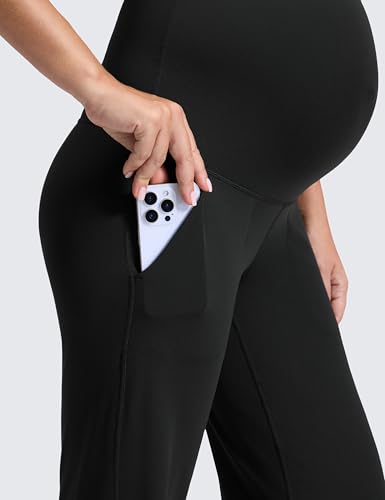 CRZ YOGA Maternity Wide Leg Pants 31.5" - color: Black, size: Medium
