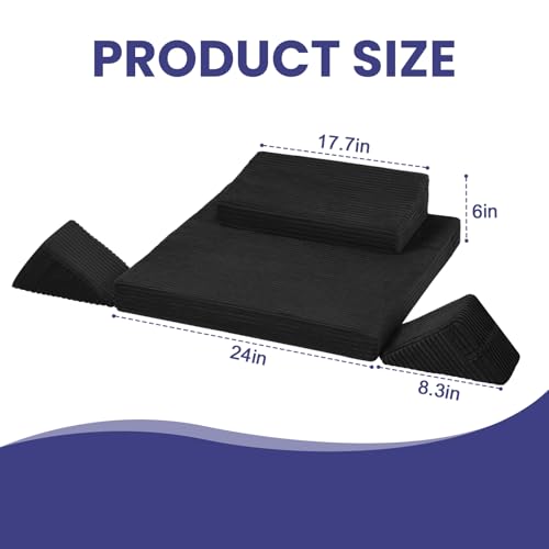 Meditation Cushion, Meditation Mat with Knee Support, Beige - color: Black, size: 24X24X2 Inch