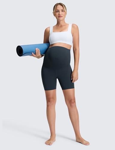 CRZ YOGA Maternity Biker Shorts 6" - color: True Navy, size: X-Small
