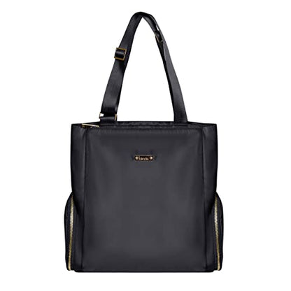 Kiinde Anika Breast Pump Bag with Cooler Pocket, Laptop Compartment, Stylish, Large, Easy to Clean, Black with Grey Interior