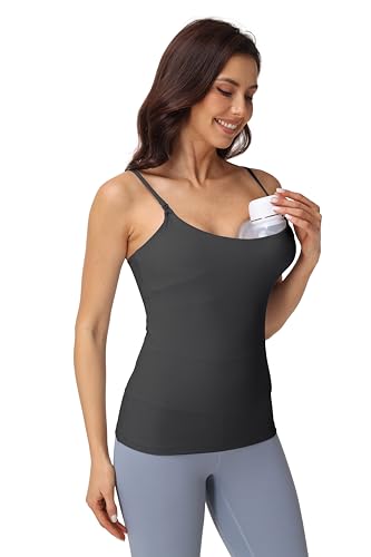 V VOCNI Nursing Tank Tops for Breastfeeding with Adjustable Straps - color: Grey, size: XX-Large