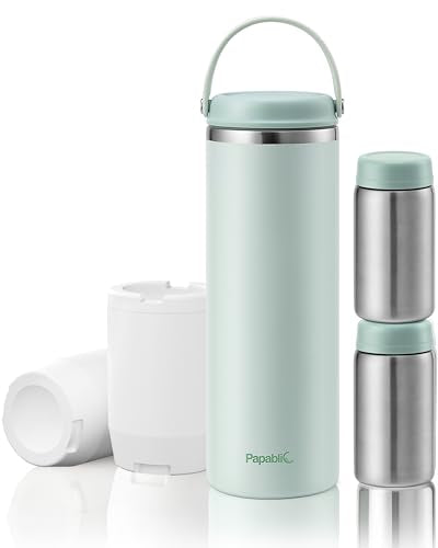 Papablic 360 CapsuleChill Breastmilk Cooler with Stainless Steel Bottles - color: Mint Green