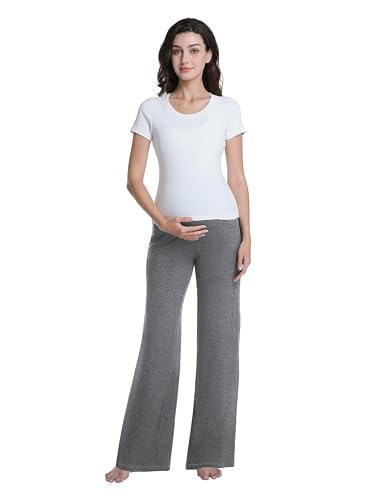 3 Pack Women's Maternity Pants Wide Leg - color: 3 Pack Black/Black/Hemp Grey, size: XX-Large