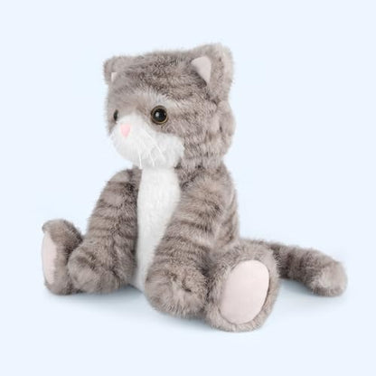 SuzziPals Heatable & Coolable Grey Cat Plush Heating Pad for Kids & Women - style: Gray Cat