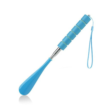 Shoe Horn Long Handle Retractable Shoehorn Telescopic Foldable Shoe Puller Adjustable Shoe Aids Easy Slip on - color: Blue