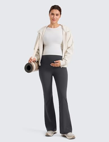 CRZ YOGA Maternity Flare Leggings 31" - color: Mysterious Grey, size: Small