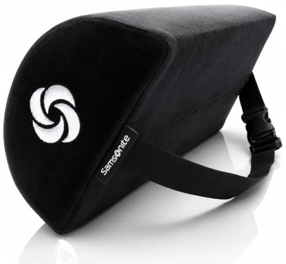 SAMSONITE - Half Moon Lumbar Support Pillow, Elevates Comfort, 100% Pure Memory Foam, Fits Most Seats