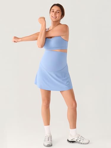 MOMANDA A Line Maternity Tennis Skirts - color: Moonlight Blue, size: Large