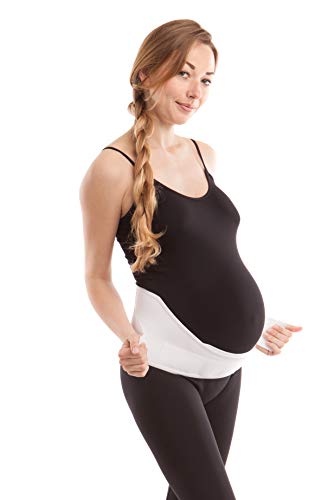 GABRIALLA Pregnancy Belly Band, Made in USA - color: White, size: Medium