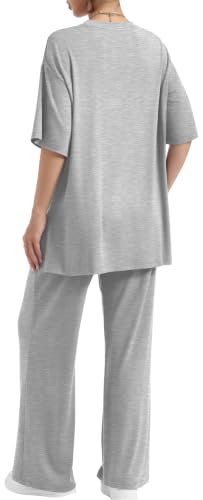 RUBZOOF Womens Lounge Sets 2 Piece Outfits Matching Clothing - color: Light Grey, size: Small