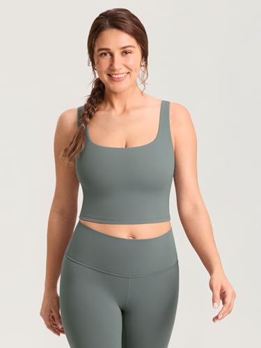 MOMANDA Longline Square Neck Pumping Bras - color: Grey Sage, size: Small