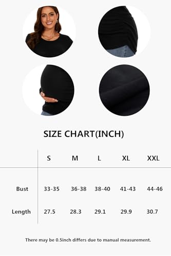 Smallshow Women's Maternity Sweater Shirt Long Sleeve - color: Coffee, size: Small