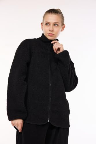Maternity Coat Winter Mom Cozy Thicken Coats Fleece Sherpa Jacket - color: Black, size: Medium