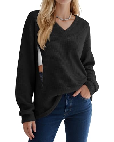 Women’s Waffle Knit Nursing Shirts Regular Fit - color: Black, size: Large