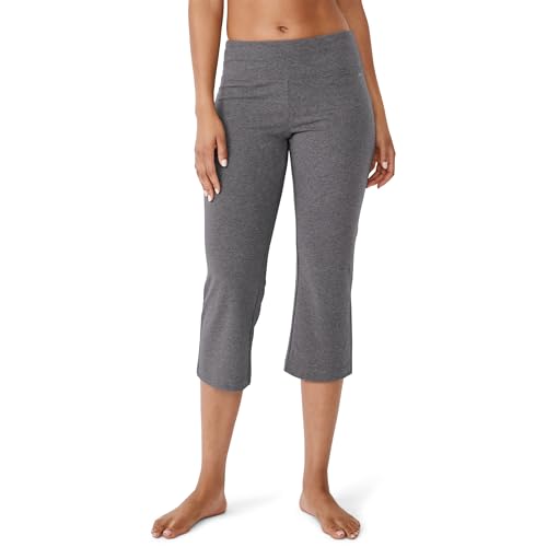 Jockey Womens Cotton Stretch Slim Flare Capri - color: Charcoal Grey Heather, size: Medium