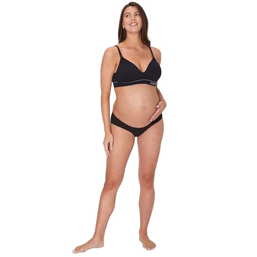Hanes Women's Maternity Nursing Bra, Seamless Wireless Nursing Bralette for Women, Adjustable Straps - color: Black, size: Small