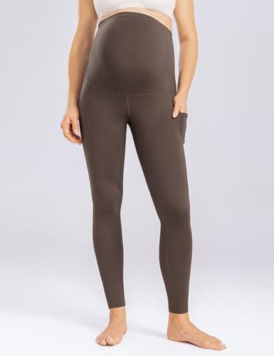 Enerful Maternity Leggings for Women - color: 2pack Black/Coffee, size: Small