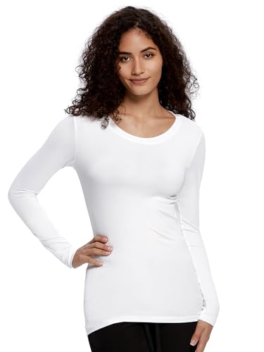 COZYFIT Underscrub Long Sleeve Women, Scrubs Undershirts, Crew Neck - color: White, size: 4X-Large