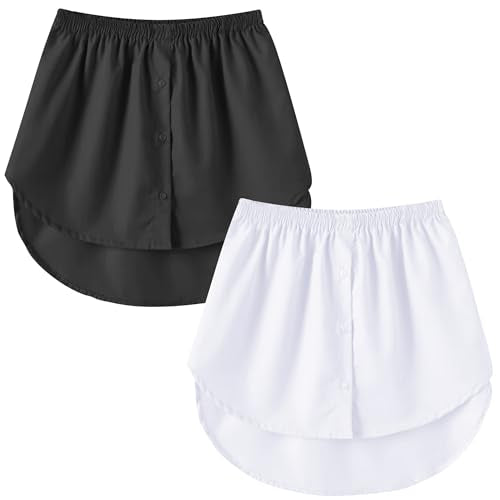 Girstunm Adjustable Shirts Extender Underskirt - color: Black and White, size: XX-Large