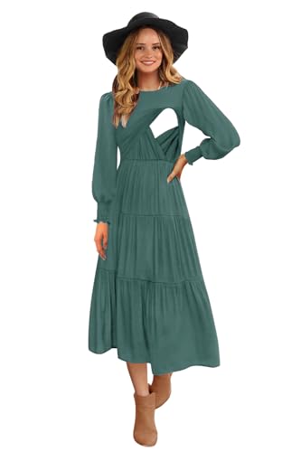 CzzzyL Womens Flutter Sleeve Nursing Dress for Breastfeeding with Pockets - color: Darkblue-09, size: Medium