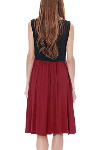 Smallshow Women's Sleeveless Nursing Dresses - color: Black-wine, size: XX-Large