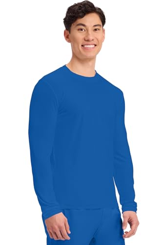 Cherokee Basics Long Sleeve Underscrub for Men Crew Neck Compression Shirt - color: Royal, size: Large