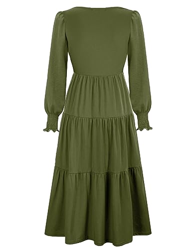 CzzzyL Womens Flutter Sleeve Nursing Dress for Breastfeeding with Pockets - color: Green-09, size: Small