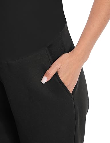 Maternity Joggers Stretchy Pregnancy Sweatpants - color: Black, size: Medium