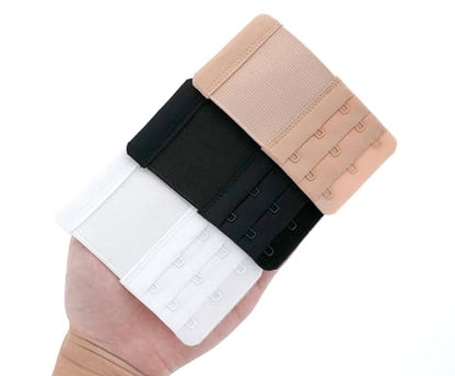 SAMGU Women's Bra Extenders 2 Hook/3 Hook/4 Hook/5 Hook/6 Hook Soft Stretchy - color: White,black and Skin Color