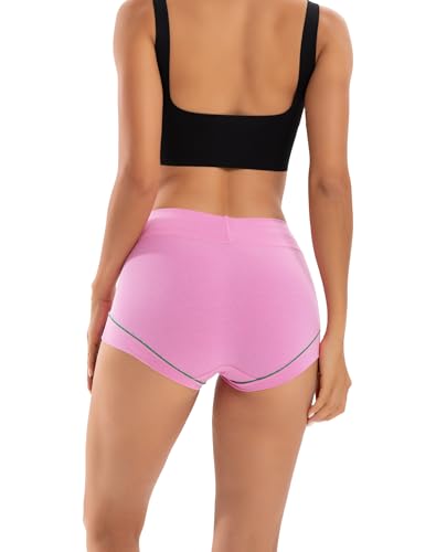 INNERSY Women's Cotton Boyshorts Underwear Soft Boxer Briefs 4-Pack - color: Candy, size: Large