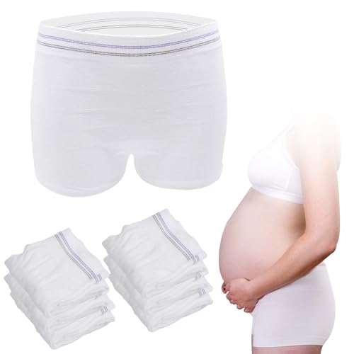 HANSILK Mesh Postpartum Underwear Post Bay C-Section Recovery 6 Pack L - color: White-6pcs, size: Large