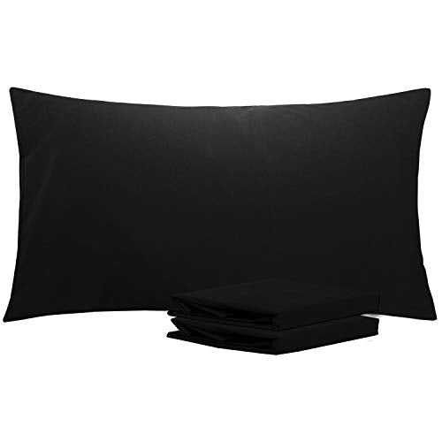 NTBAY Microfiber King Pillowcases, 2 Pack, 20 x 36, Black - color: Black, size: Standard King (20" x 36")