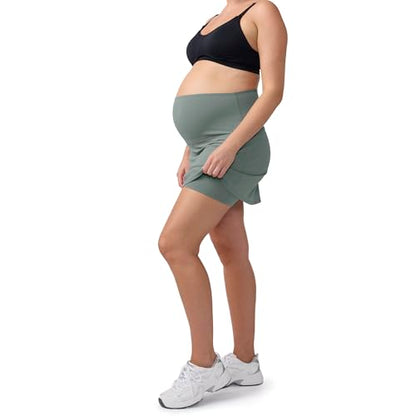 Ingrid & Isabel Basics Active Maternity Skort - color: Sage Green, size: Medium