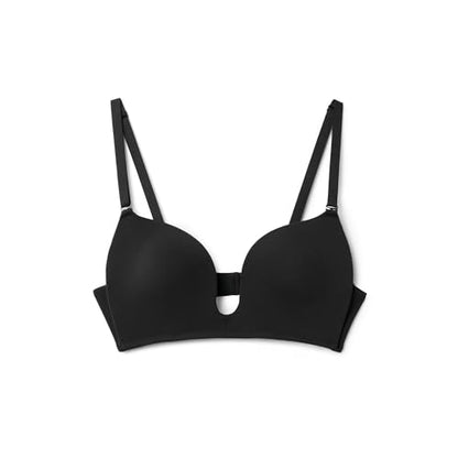 Amazon Essentials Women's Microfiber Ultimate Low Plunge Bra - color: Black, size: 34A