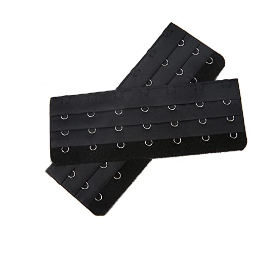 7 Hooks Bra Extender Back Corset Extender Ladies Bra Strap Extension 4pcs - color: Black