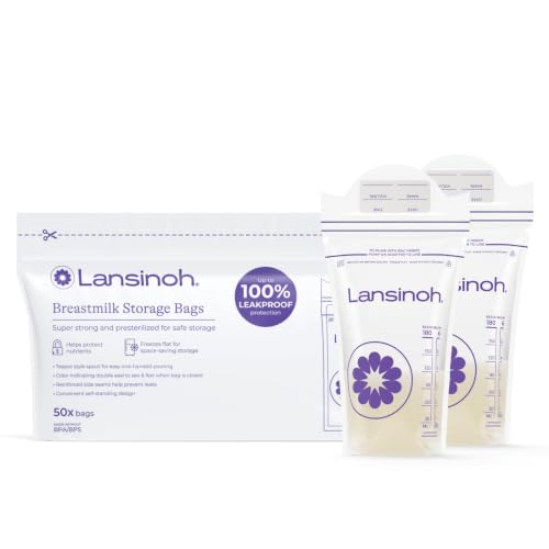 Lansinoh Breastmilk Storage Bags, 6 Ounce, 50 Count - size: 50 Count, style: 6oz, Flatpack