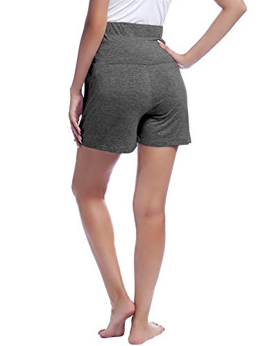 Joyaria Bamboo Viscose Cooling Maternity Pajama Shorts,Maternity Clothes - color: Dark Gray, size: Medium