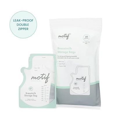 Motif Medical Breastmilk Storage Bags, 40 Count - size: 6 Ounce (Pack of 40)