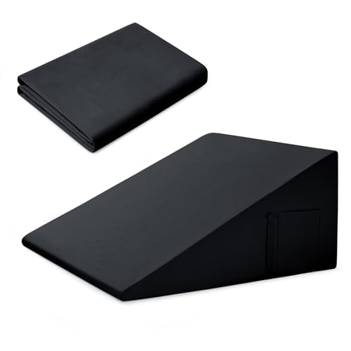 Cotton Wedge Pillow Cover, 24" x 24" x 7.5", Black - color: Black, size: 25x25x8 Inch