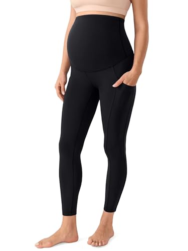 MOMANDA Maternity Leggings for Women 25" - color: Black, size: Small