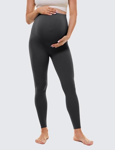Buttergene Maternity No Front Seam Legging 25" - color: Dark Grey, size: Medium