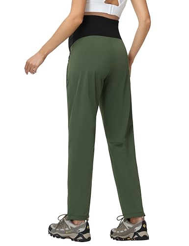 V VOCNI Maternity Pants Straight Leg Scrub Pants - color: Army Green, size: Medium
