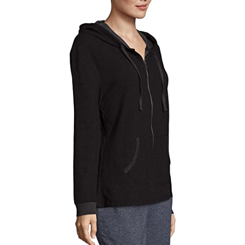 Hanes womens French Terry Zip Hoodie - color: Ebony, size: XX-Large