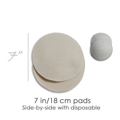 Soothingly Soft Merino Wool Nursing Pads, Style Softline, Extra Thickness, 7 in. Diameter - size: 7 Inch, Extra Thickness