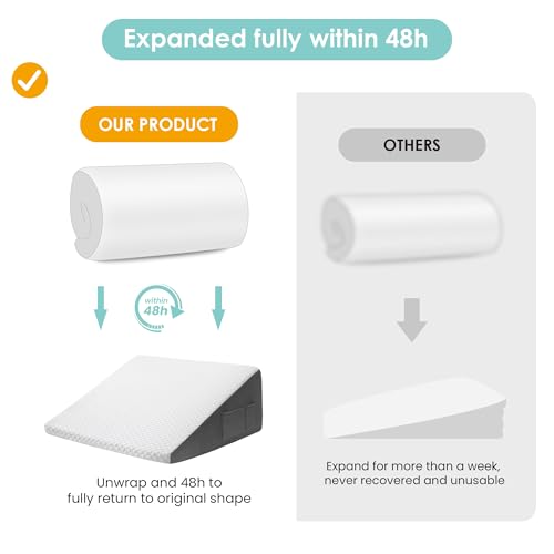 Cozymaker 10-inch Bed Wedge Pillow for Sleeping Back Support Pain Relief - size: Triangle Wedge 24*24*10 inch