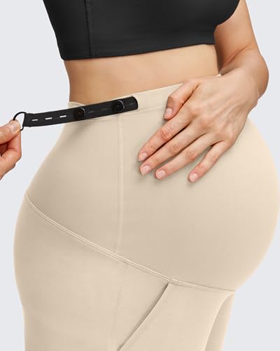 G4Free Smoofit Modal Soft Maternity Joggers Pregnancy Casual Sweatpants - color: Light Khaki, size: X-Small