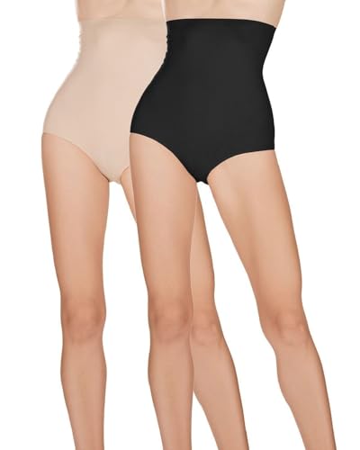 MeMoi 2 Pack Extra High Waist Womens Briefs, Full Coverage Shapewear Underwear, Breathable Ladies Briefs - Sizes M-4X - size: Medium