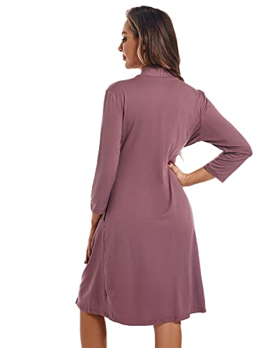 SUFEINI Maternity Robe with Matching Swaddle Blanket Set, Maternity Mommy Bathrobe Postpartum Robe Labor Gown - color: Aosa F07, size: X-Large