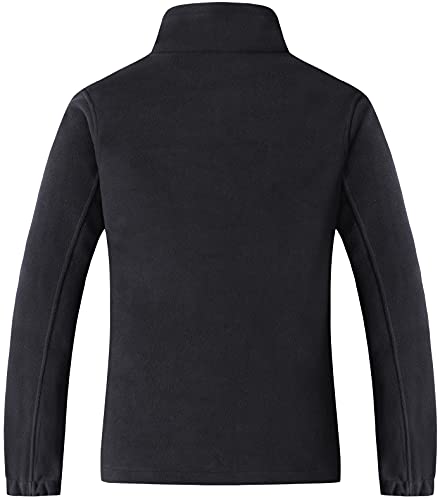 GIMECEN Women's Full Zip Soft Polar Fleece Jacket Outdoor Recreation Coat - color: Black, size: X-Large