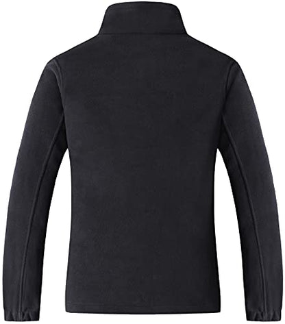 GIMECEN Women's Full Zip Soft Polar Fleece Jacket Outdoor Recreation Coat - color: Black, size: X-Large